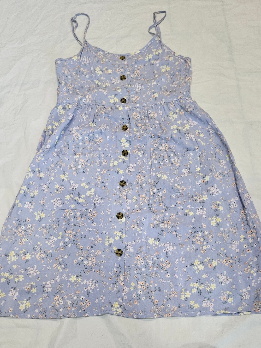 Pink Rose Floral Dress Size M - 100% Rayon - Smocked Bust & Pockets